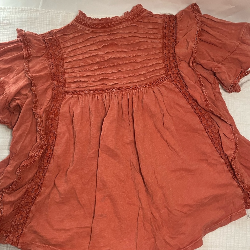 Free people Le Femme Ruffled Crochet Top Canyon Arroyo
